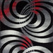 Serang Gray/Red 5' X 7' Area Rug - U&U Home Budget Furniture (Carteret, NJ)