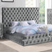 STEFANIA E.King & Queen Bed, Black & Gray - U&U Home Budget Furniture (Carteret, NJ)