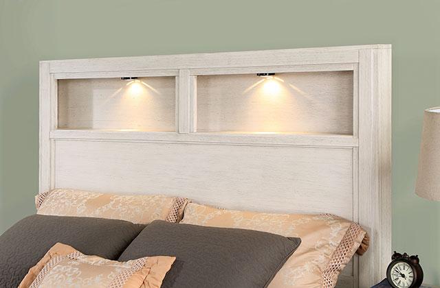 KARLA Cal.King, E.King & Queen Bed, Gray & White - U&U Home Budget Furniture (Carteret, NJ)