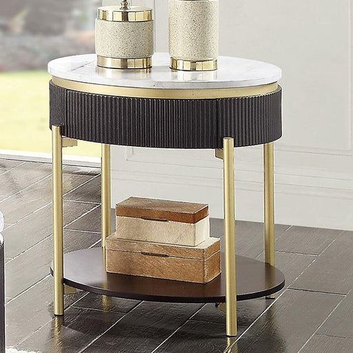 KOBLENZ End Table, Dark Walnut - U&U Home Budget Furniture (Carteret, NJ)