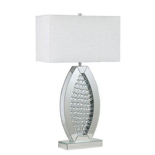 MYDA Table Lamp, Silver/White - U&U Home Budget Furniture (Carteret, NJ)