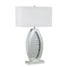 MYDA Table Lamp, Silver/White - U&U Home Budget Furniture (Carteret, NJ)