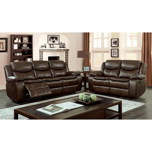 Pollux Brown Love Seat - U&U Home Budget Furniture (Carteret, NJ)