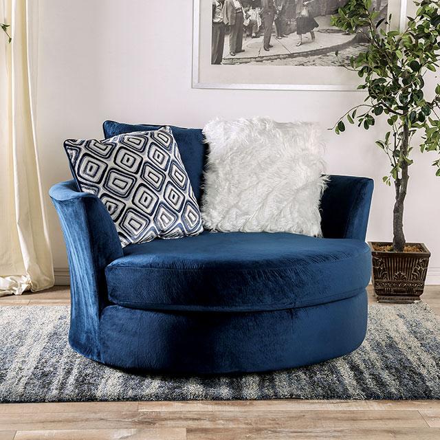 WALDPORT Swivel Chair, Navy - U&U Home Budget Furniture (Carteret, NJ)