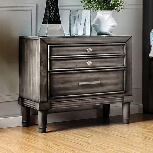 DAPHNE Gray Night Stand - U&U Home Budget Furniture (Carteret, NJ)