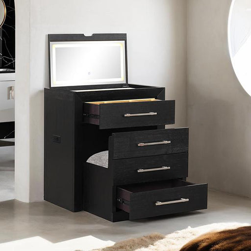 Ashbourne Bedside Vanity Set with Stool Contemporary - U&U Home Budget Furniture (Carteret, NJ)