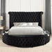 SANSOM E.King & Queen Bed, Black, Blue, & Grey - U&U Home Budget Furniture (Carteret, NJ)