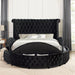 SANSOM E.King & Queen Bed, Black, Blue, & Grey - U&U Home Budget Furniture (Carteret, NJ)