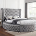 SANSOM E.King & Queen Bed, Black, Blue, & Grey - U&U Home Budget Furniture (Carteret, NJ)
