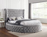 SANSOM E.King & Queen Bed, Black, Blue, & Grey - U&U Home Budget Furniture (Carteret, NJ)