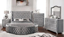 SANSOM E.King & Queen Bed, Black, Blue, & Grey - U&U Home Budget Furniture (Carteret, NJ)