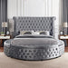 SANSOM E.King & Queen Bed, Black, Blue, & Grey - U&U Home Budget Furniture (Carteret, NJ)