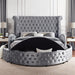 SANSOM E.King & Queen Bed, Black, Blue, & Grey - U&U Home Budget Furniture (Carteret, NJ)