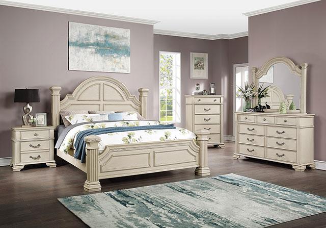 Pamphilos 4 & 5 Piece Queen Bedroom Set Gray & White - U&U Home Budget Furniture (Carteret, NJ)