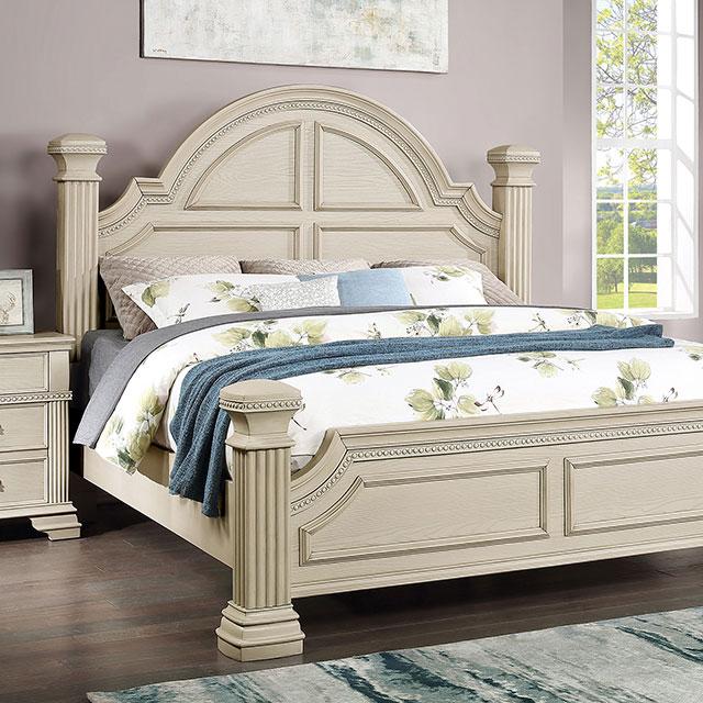 Pamphilos 4 & 5 Piece Queen Bedroom Set Gray & White - U&U Home Budget Furniture (Carteret, NJ)