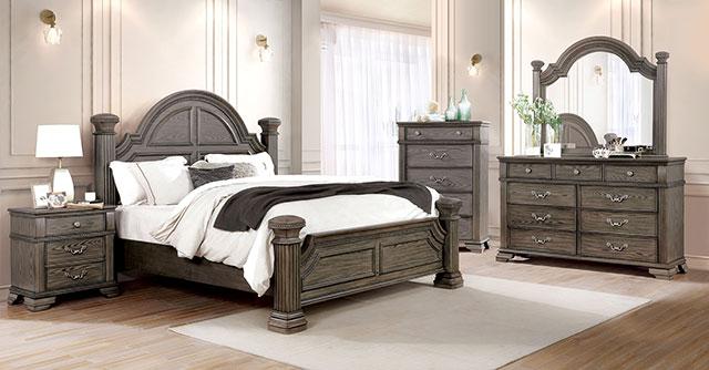 Pamphilos 4 & 5 Piece Queen Bedroom Set Gray & White - U&U Home Budget Furniture (Carteret, NJ)