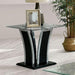 Staten Glossy Black/Chrome End Table - U&U Home Budget Furniture (Carteret, NJ)