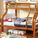 SOLPINE Gray & Oak Twin/Full Bunk Bed - U&U Home Budget Furniture (Carteret, NJ)