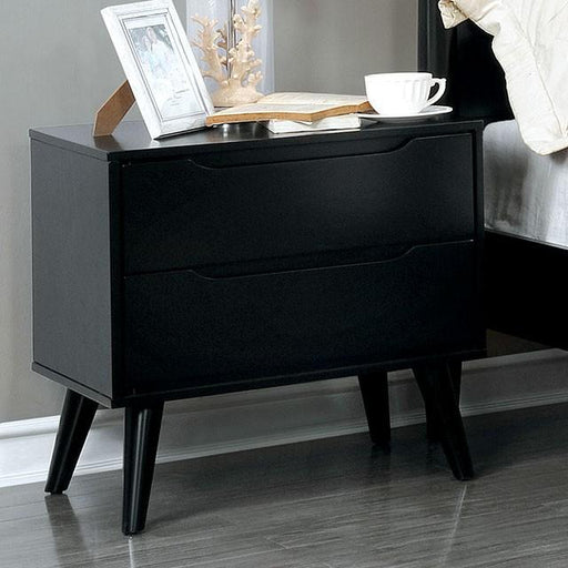 LENNART II Black Night Stand - U&U Home Budget Furniture (Carteret, NJ)