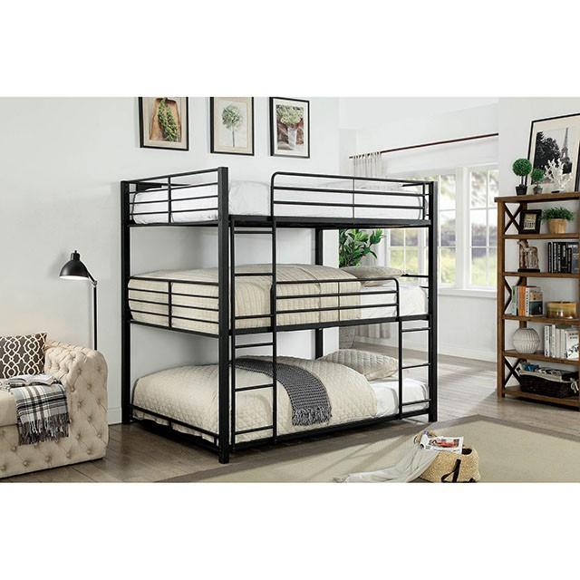 Olga I Antique Black Full/Full Bunk Bed - U&U Home Budget Furniture (Carteret, NJ)