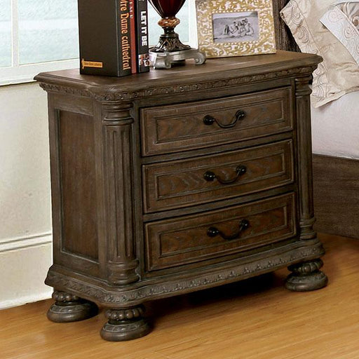 Persephone Rustic Natural Tone Night Stand - U&U Home Budget Furniture (Carteret, NJ)