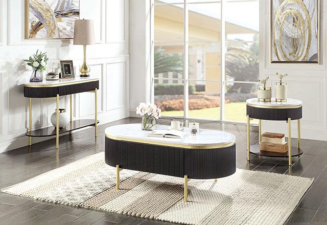 KOBLENZ Sofa Table, Dark Walnut - U&U Home Budget Furniture (Carteret, NJ)