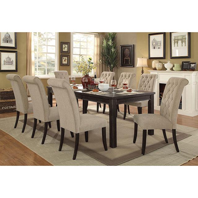 Mashall Beige/Antique Black Side Chair, Ivory (2/CTN) - U&U Home Budget Furniture (Carteret, NJ)