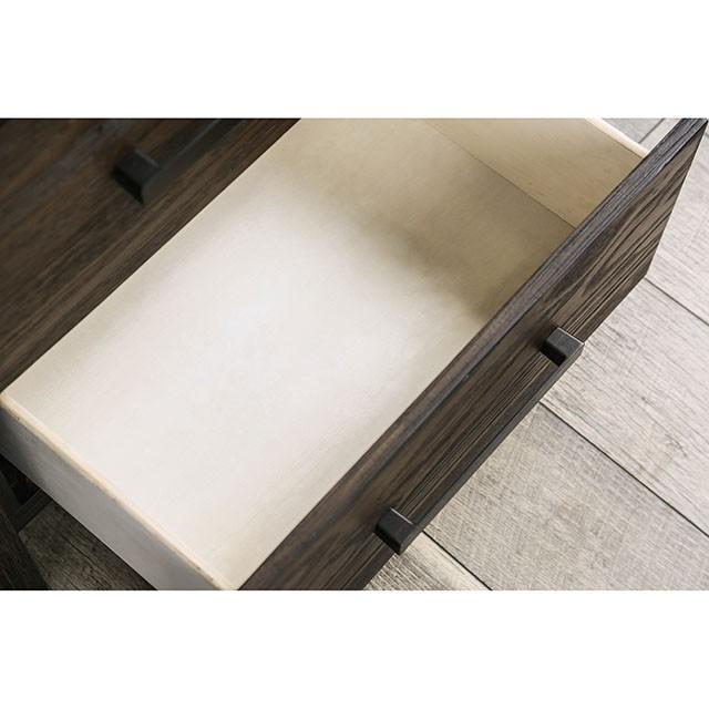 Rexburg Wire-Brushed Rustic Brown Night Stand - U&U Home Budget Furniture (Carteret, NJ)