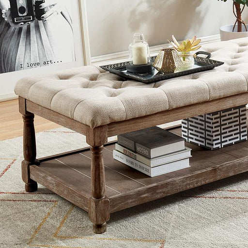 Tanya Beige Bench - U&U Home Budget Furniture (Carteret, NJ)