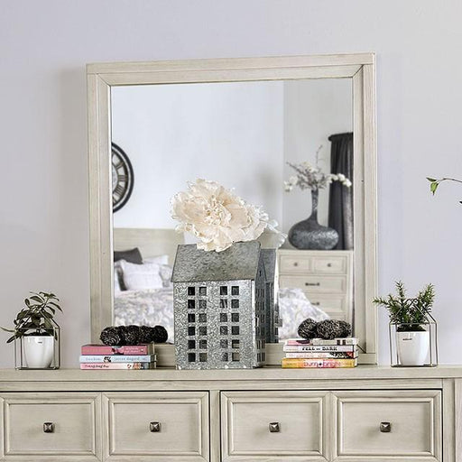 Tywyn Antique White Mirror - U&U Home Budget Furniture (Carteret, NJ)