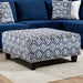 WALDPORT Ottoman, Navy/White - U&U Home Budget Furniture (Carteret, NJ)