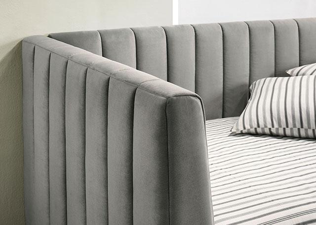 NEOMA Twin Daybed, Light Gray - U&U Home Budget Furniture (Carteret, NJ)