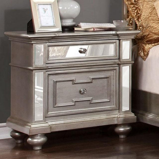 Salamanca Silver Night Stand - U&U Home Budget Furniture (Carteret, NJ)