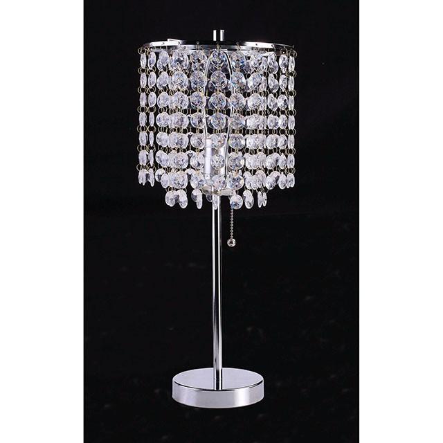 Perla Chrome Table Lamp - U&U Home Budget Furniture (Carteret, NJ)