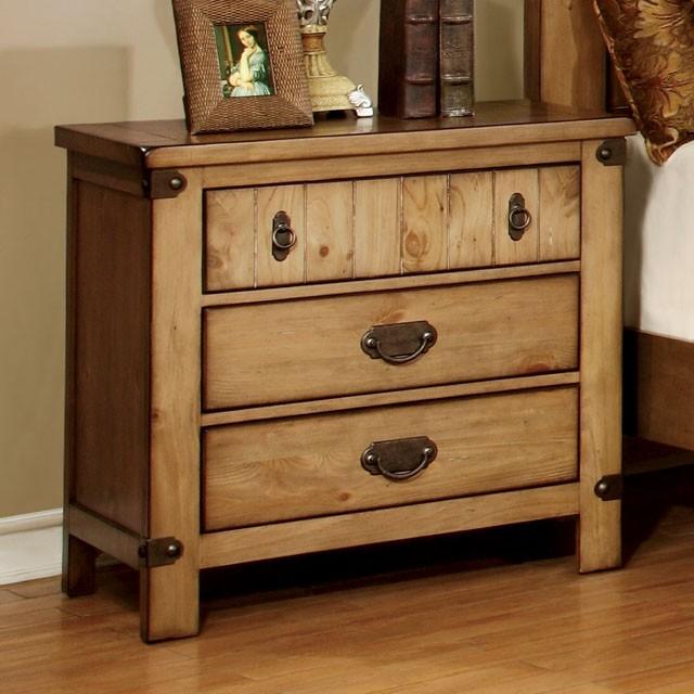 PIONEER Weathered Elm Night Stand - U&U Home Budget Furniture (Carteret, NJ)