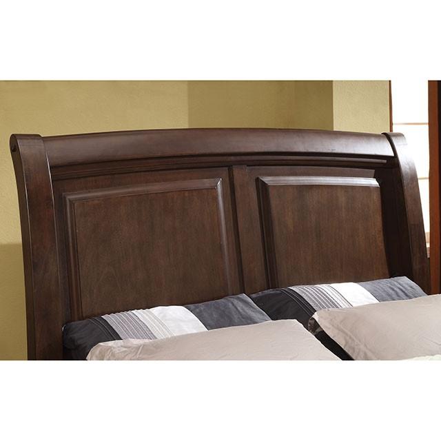 Litchville Brown Cherry Cal.King, E.King, & Queen Bed - U&U Home Budget Furniture (Carteret, NJ)