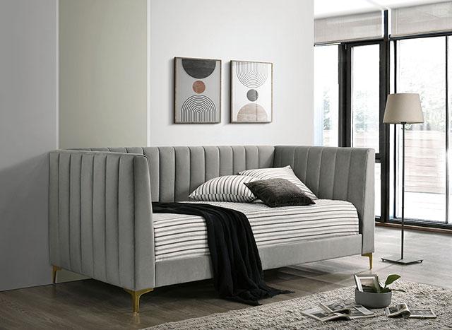 NEOMA Twin Daybed, Light Gray - U&U Home Budget Furniture (Carteret, NJ)
