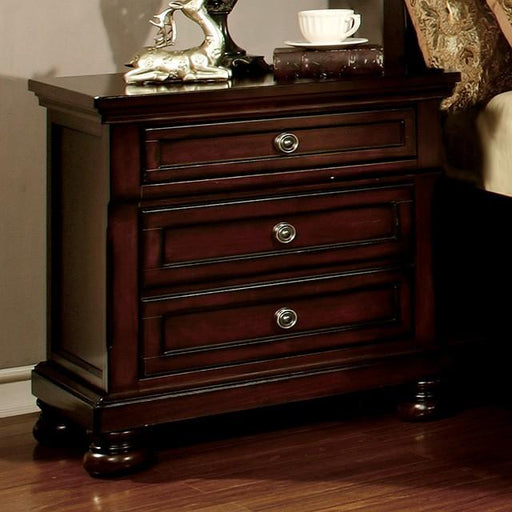 NORTHVILLE Dark Cherry Night Stand - U&U Home Budget Furniture (Carteret, NJ)