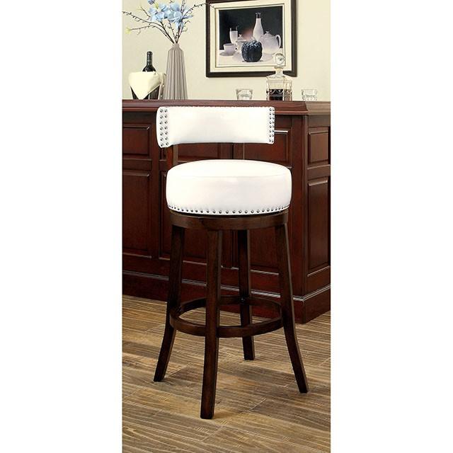 SHIRLEY Dark Oak/White 29" Bar Stool - U&U Home Budget Furniture (Carteret, NJ)