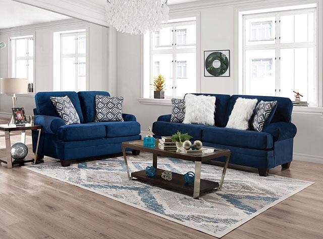 WALDSTONE Sofa, Navy - U&U Home Budget Furniture (Carteret, NJ)