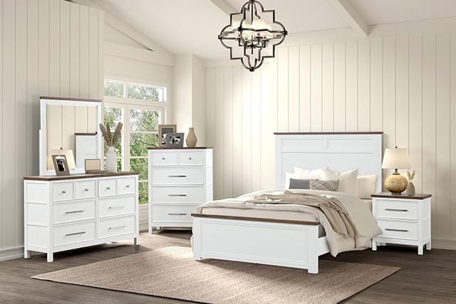 Pinetop 4 & 5 Piece Twin Bedroom Set White & Blue - U&U Home Budget Furniture (Carteret, NJ)