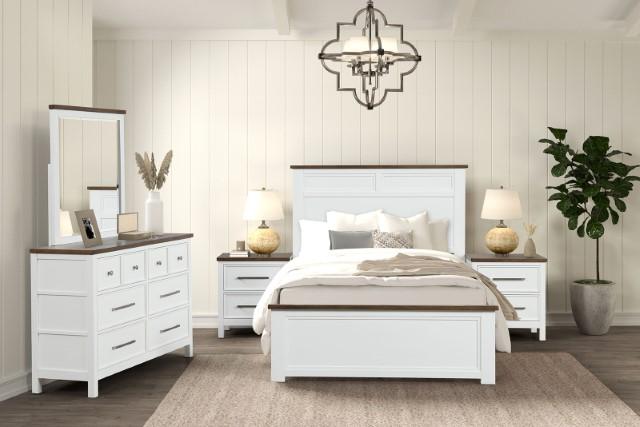 Pinetop 4 & 5 Piece Twin Bedroom Set White & Blue - U&U Home Budget Furniture (Carteret, NJ)