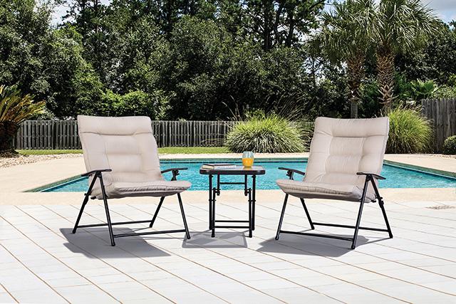 Bastia 3 Pc. Conversation Set Teal & Beige - U&U Home Budget Furniture (Carteret, NJ)