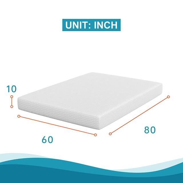 Artemisia 10" Memory Foam Mattress White - U&U Home Budget Furniture (Carteret, NJ)