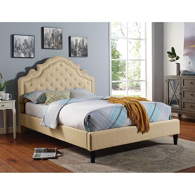 Aubree Bed Beige - U&U Home Budget Furniture (Carteret, NJ)