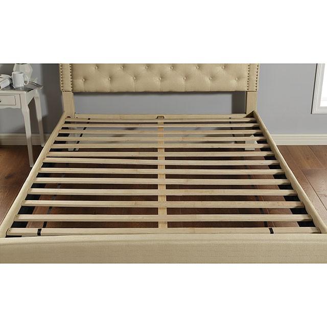 Aubree Bed Beige - U&U Home Budget Furniture (Carteret, NJ)
