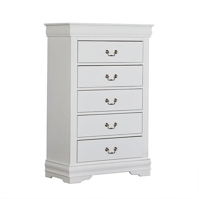 Louis Philippe Chest White - U&U Home Budget Furniture (Carteret, NJ)