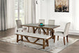 Losone Dining Table Set with Bench Rustic - U&U Home Budget Furniture (Carteret, NJ)