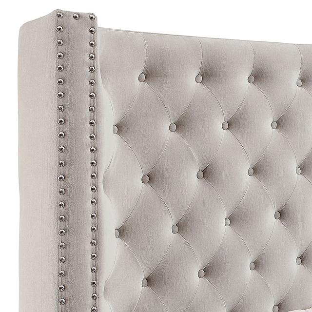 ROSABELLE E.King & Queen Bed, Black, Gray, & Ivory, - U&U Home Budget Furniture (Carteret, NJ)
