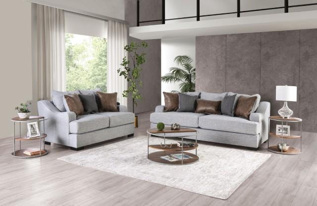 SKYLINE Sofa, Light Gray/Brown - U&U Home Budget Furniture (Carteret, NJ)